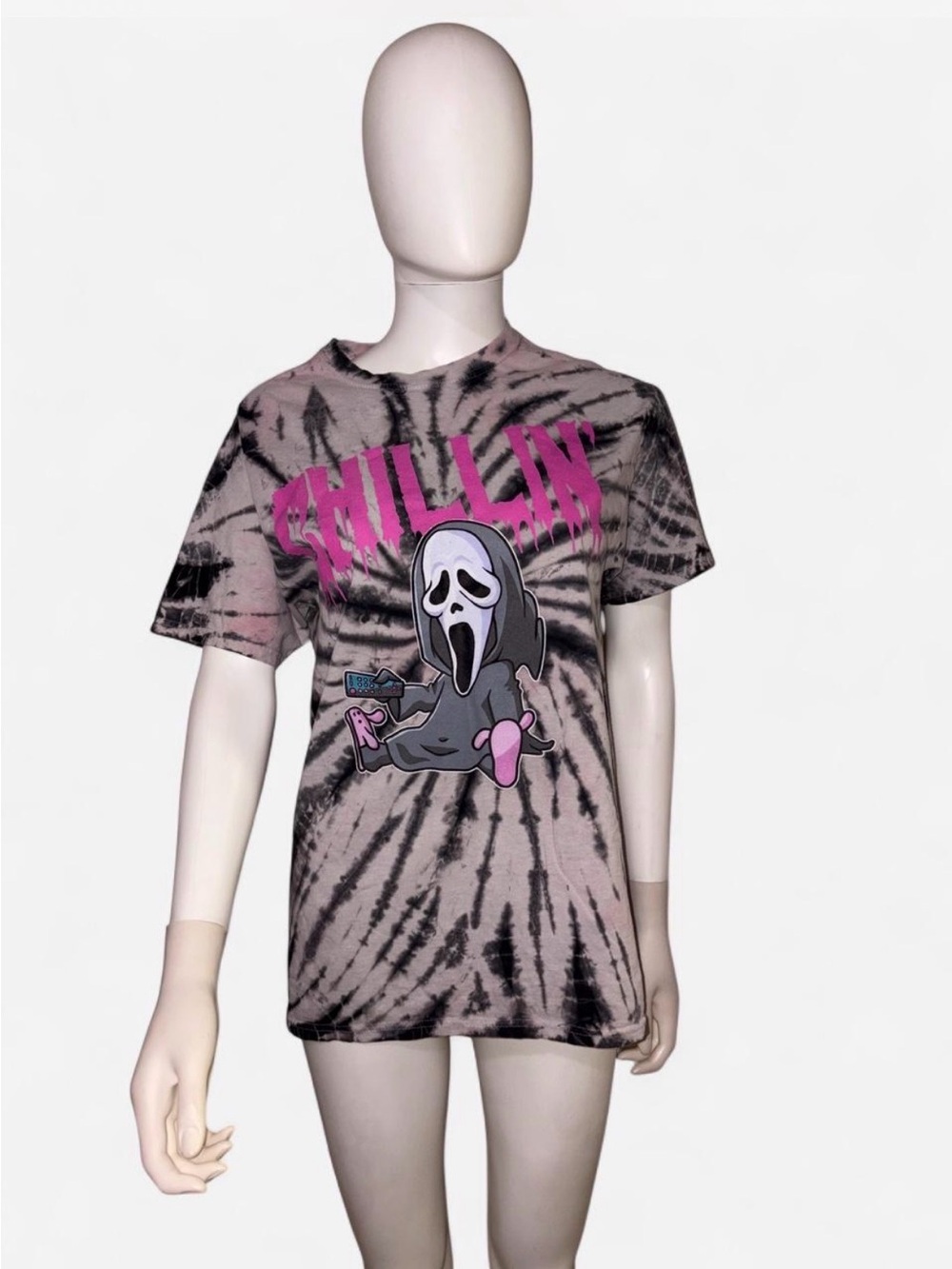 Tie-Dye Ghost face graphic tee shirt